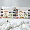 Three-Piece Catering Rice Ball Animation Digital Printing Quilt Pillowcase Bedding