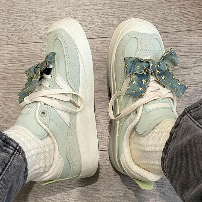 Niche retro original Guochao bow canvas shoes big head shoes new autumn platform versatile breathable