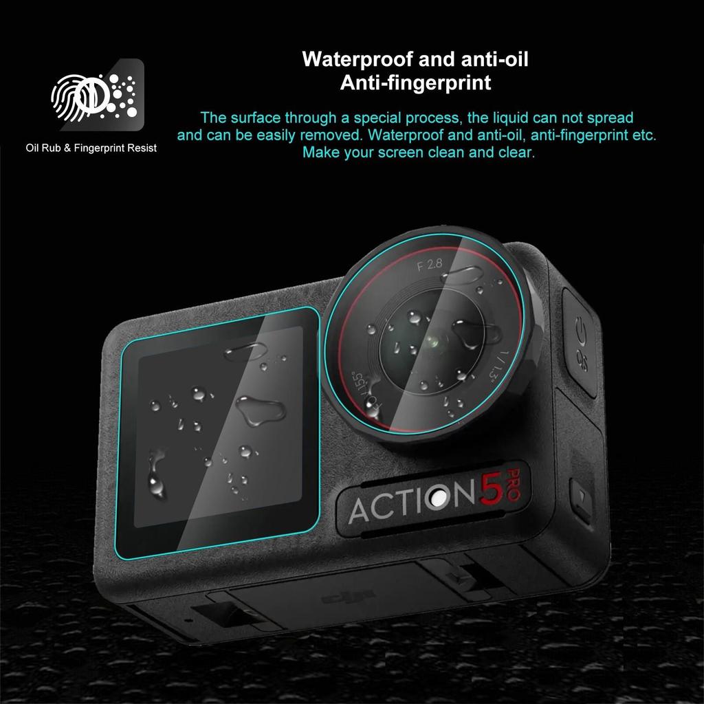 PULUZ Fat Cow Explosionsgeschützte Folie für DJI Osmo Action 5 Pro Objektiv & Display
