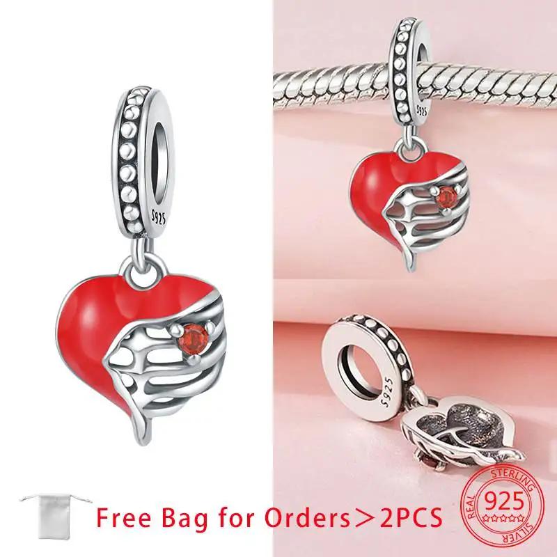 Forever Love Heart Pendant Beads Fit Original Charms Copper Bracelets Beads For Women Diy Jewelry Making Gift