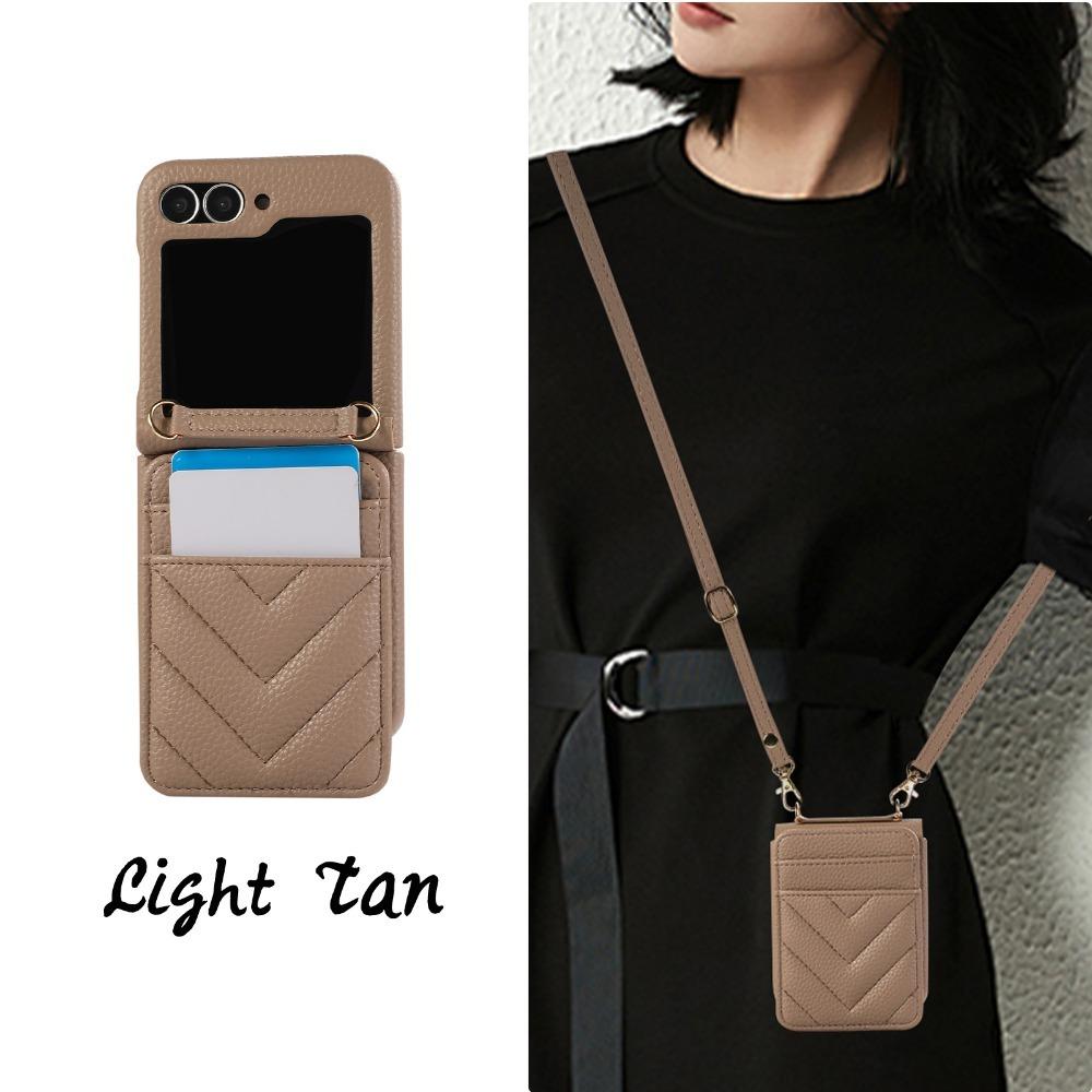 

Crossbody Leather Phone Case for Samsung Galaxy Z Flip 6 5 4 3 Flip6 Flip5 Flip4 Flip3 Wallet with Card Holder Protection Cover Galaxy Z Flip3