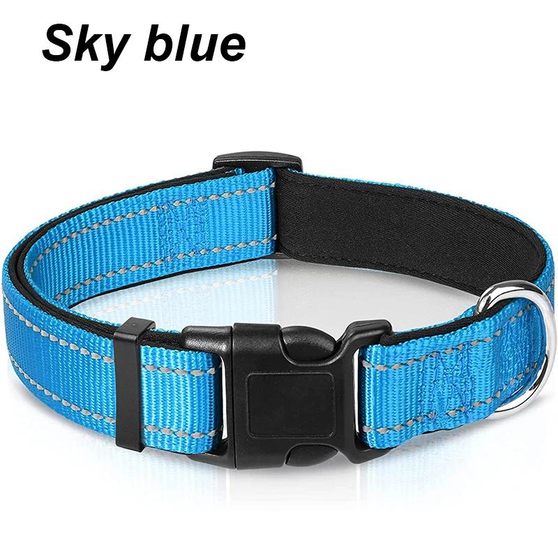 Reflective Dog Collar Sturdy Adjustable Pets Collar For Medium Large Dogs Soft Neoprene Padded Nylon for Medium Large Dogs