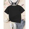 Girls Crewneck Summer Tee, Cute Cartoon Mermaid Princess Print Sweet Versatile Casual Short Sleeve Kids Top