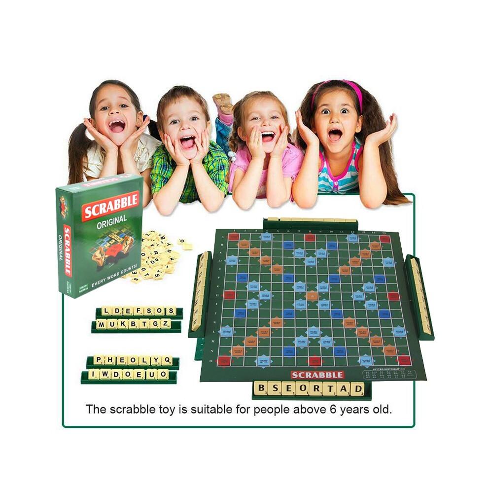 Scrabble Board Game Spelling Puzzle Game Educational Toy Family Kids Party Adult