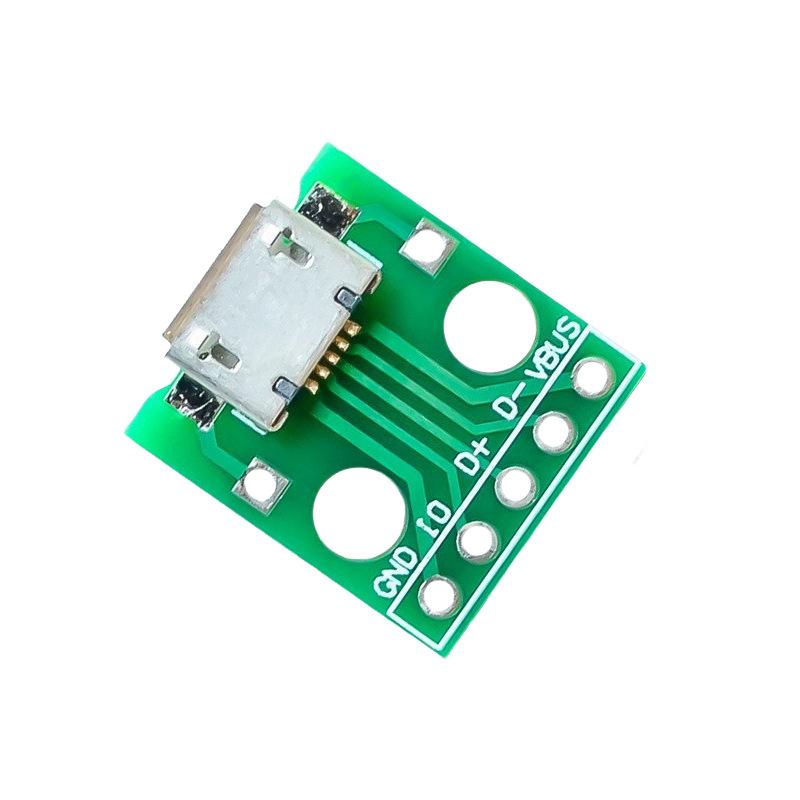 MICRO USBTurnDip UsbBType Mike5p Surface Mount to Direct Plug Switchboard Welded Female