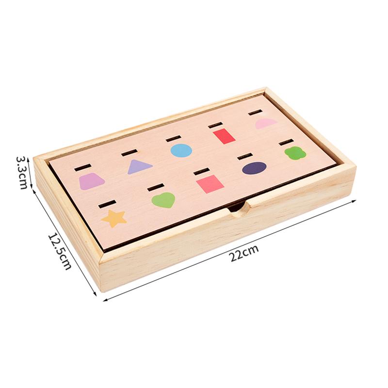 Montessori Wooden Pattern Shape Matching Puzzle Game for Kids Early Educational Toys Color Cognitive Toy Animal Game Box Gifts
