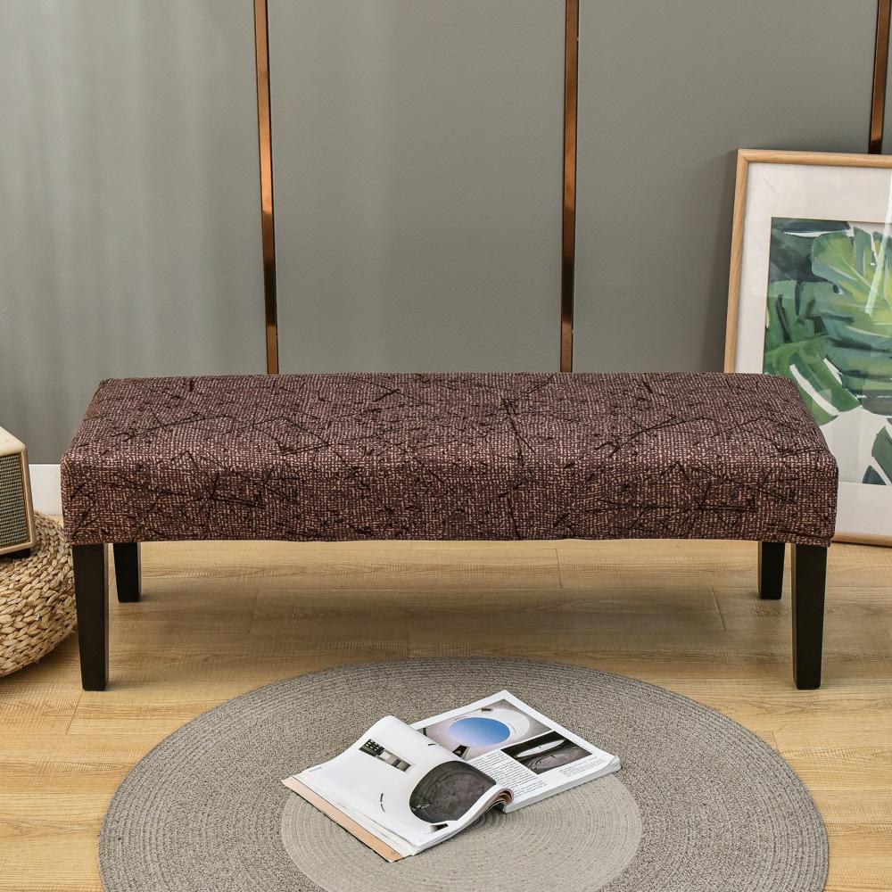 Bench Cover Stretch Spandex Piano Stool Cover Long Ottoman Cover Solid Color Changing Shoes Chair Slipcover Home Decor