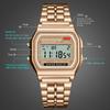 Led Stainless Steel Band Watch Luxury Waterproof Retro Digital Sports Watch Men Women Luminous Electronic Wrist Watch Clock Gift