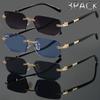 3pcs Trendy Rimless Rectangle Sunglasses Frameless Fashion Shades Punk Sunglasses Gradient Men Women UV400 Eyewear Driving