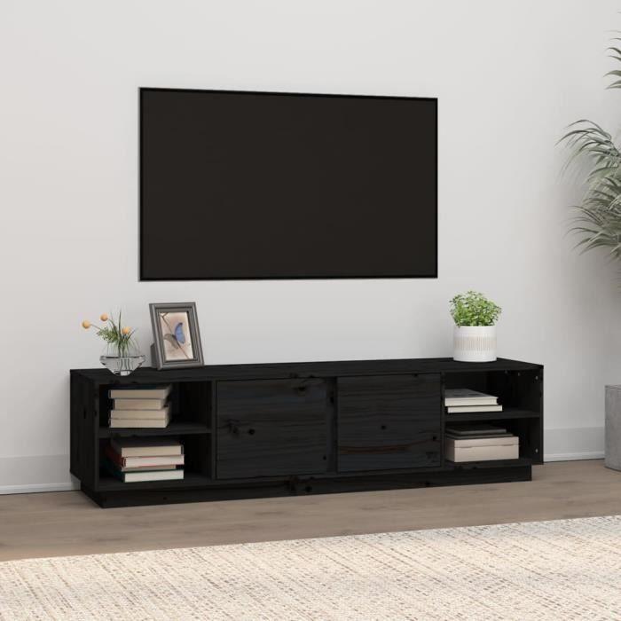 814458 vidaXL TV Stand Black 156x40x40 Cm Solid Pine Wood