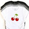 Cherry Graphic T-Shirt – Fruit Illustration Tee with Sweet Red Cherry Design – Soft Cotton Women's Trendy Summer T Shirt