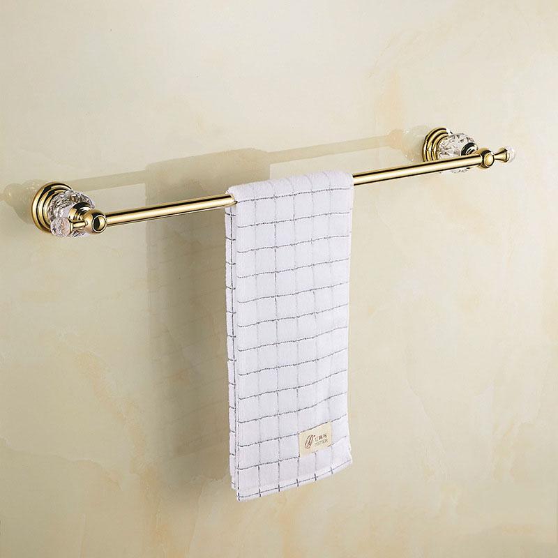 Luxury Crystal Bathroom Accessories Set Gold Polished Bath Hardware Set Wall Mounted Bathroom Products Basket Rack