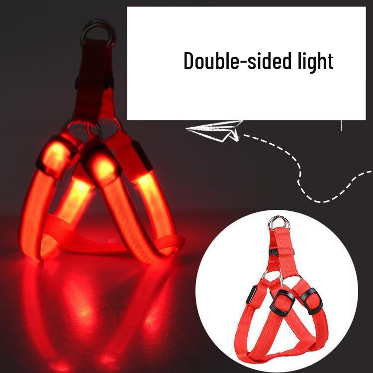 LED Luminous Dog Harness for Medium & Large Dogs - Night Glow Pet Safety Light
