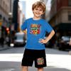 Boys 2 Piece Primary School Graduation Letter Outfit, Short Sleeve T-Shirt and Shorts Set for Kids Age 5-14,White Sporty Casual Summer Clothes