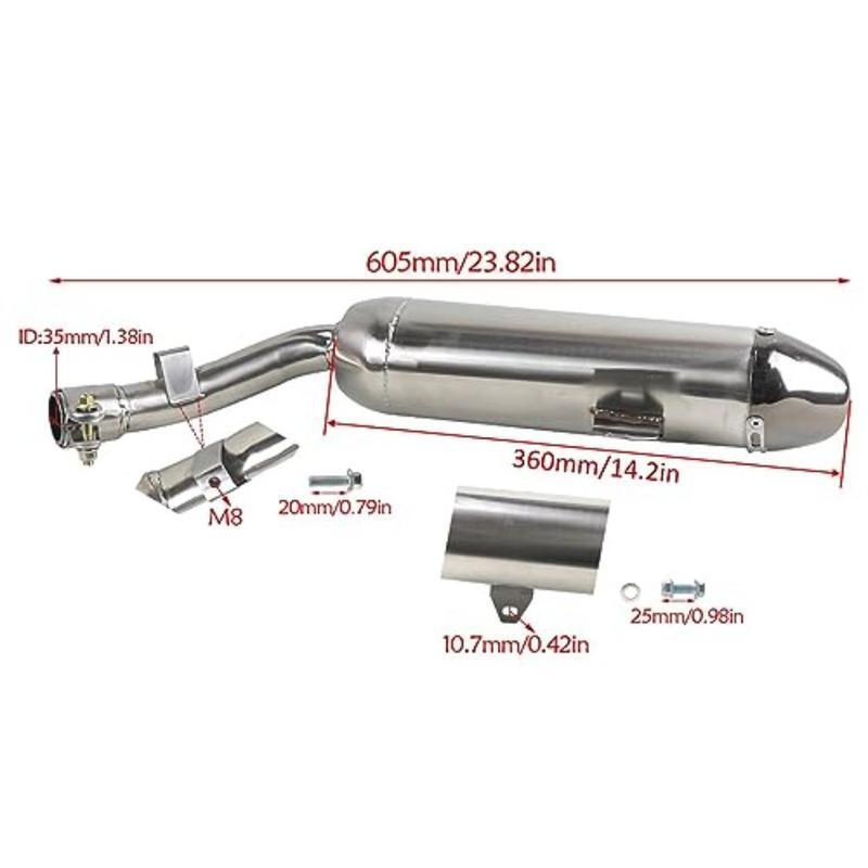 35mm Exhaust Muffler Silencer and Head Pipe for 150cc 200cc 250cc Vertical Engine Dirt Pit Bike Scooter Motorcycle Motorbike St