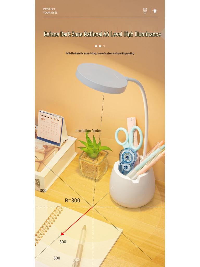 Rechargeable LED Table Lamp for Eye Protection - Dorm & Bedside Study Light