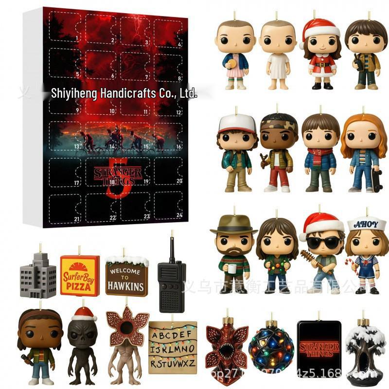 2026 Stranger Things Weihnachts-Countdown Acryl-Anhänger Kalender