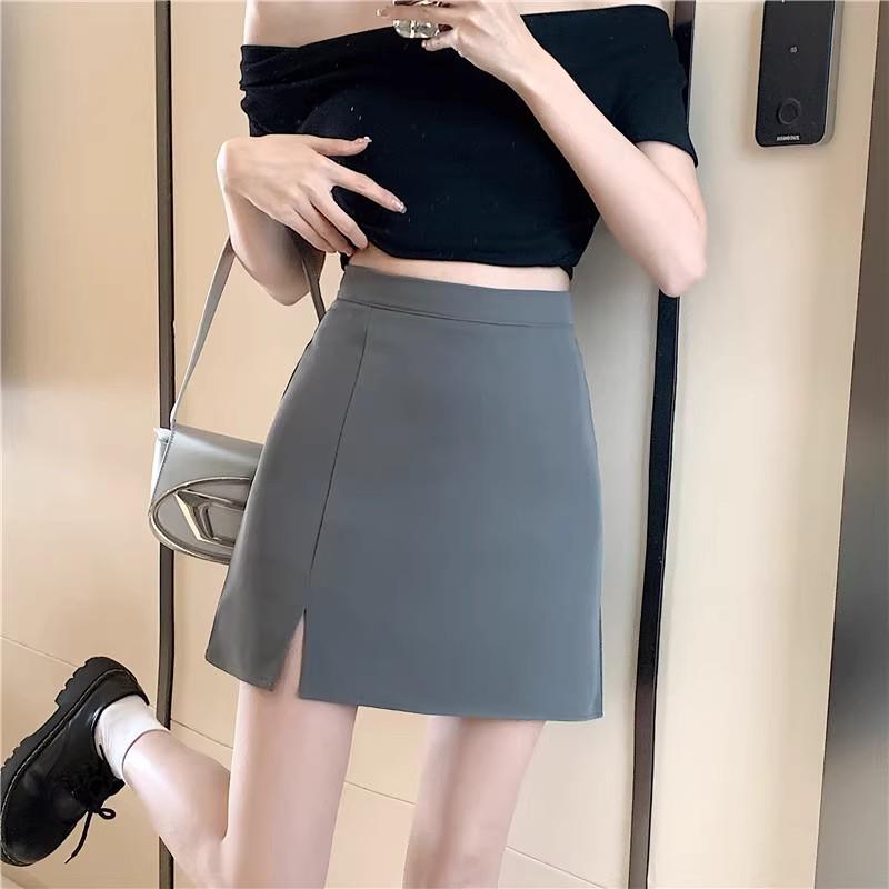 White High Waist A-Line Midi Skirt - Women's Summer Bodycon Pencil Skirt