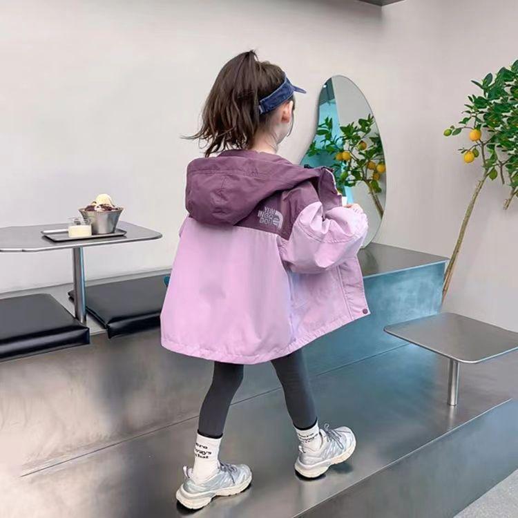 Girls' Fleece-Lined Windbreaker - Stylish Autumn & Winter Wear 2025