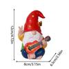 Skurrile Gitarre spielende Gnomenstatue, bunt, Harz, Gartenzwerg, Außendekoration, Hof, Balkon, Veranda, Neujahrsgeschenkidee