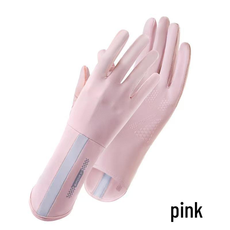 Ice Silk Sun Protection Gloves for Women: Non-Slip, Breathable, Wear-Resistant, Long Style for Cycling and Driving