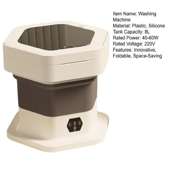 Faltbare tragbare Mini-Waschmaschine 8L Kompakte Waschmaschine für Unterwäsche Socken Babykleidung Halbautomatische Waschmaschine für Wohnheim Wohnmobil Reisen & Klein