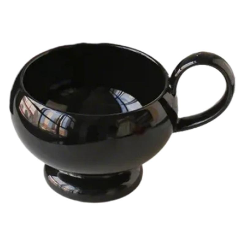 

Стильная керамическая кофейная кружка 280 мл с ручкой для переноски, стильная посуда для дома, офиса и использования на открытом воздухе чёрный
