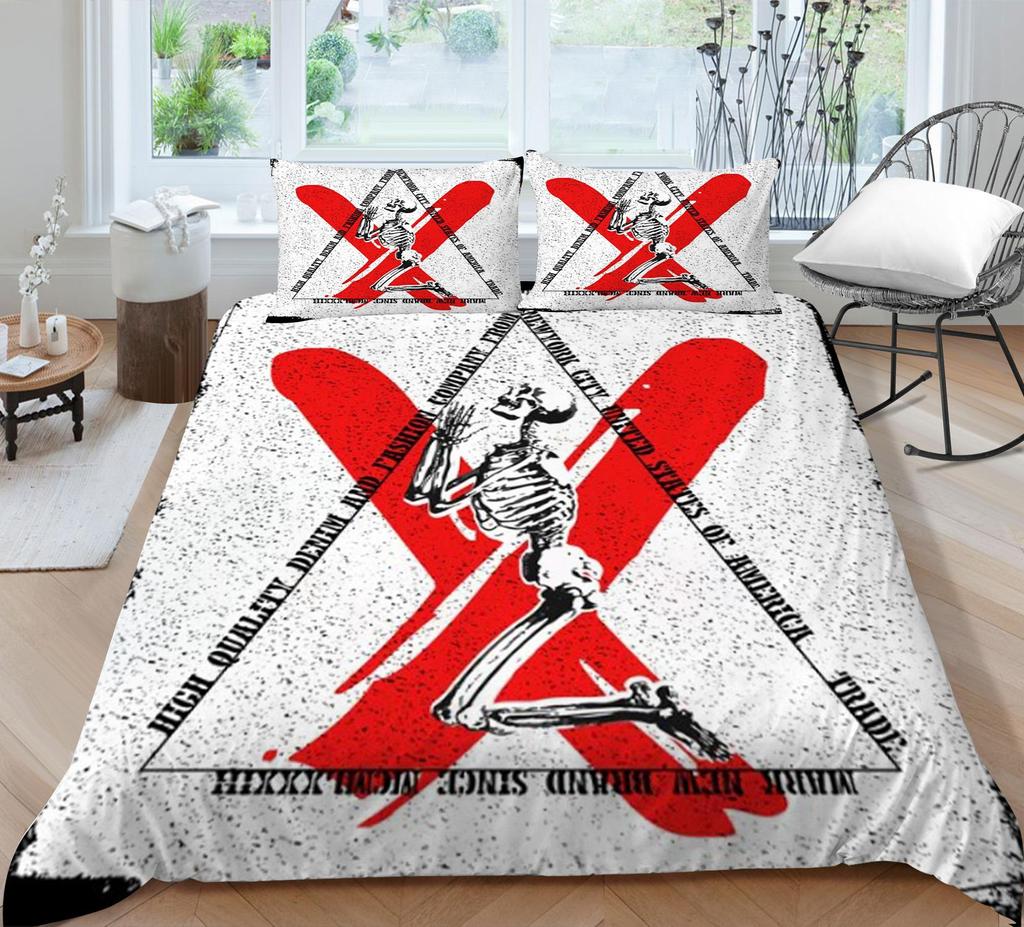Bedding Cover Sets Skull Home Textiles Bed Quilt Cover Bedding Set 3D Duvet Cover Comfortable Bedclothes Microfiber Quilt Cover