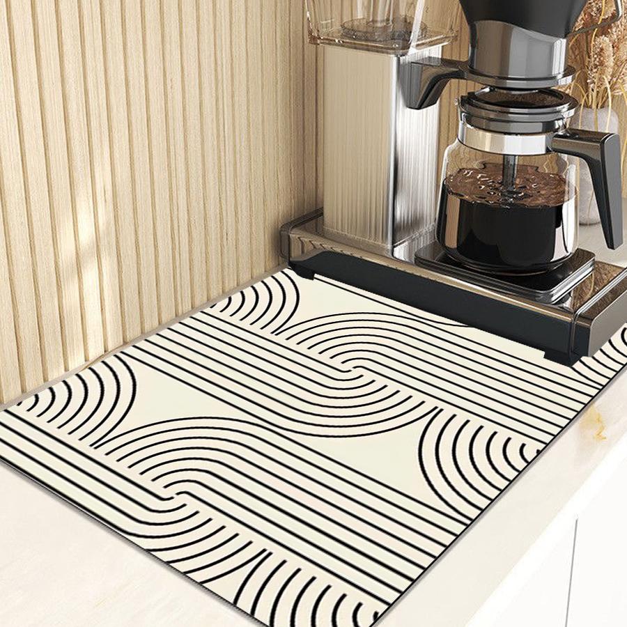 Rubber Drying Pad Non-slip Kitchen Super Absorbent Mat Guard Countertop Protector Kitchen Accessories Coffee Machine Pads