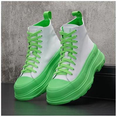 White Comfort Microfiber Leather Men Casual Shoes High Quality Ankle Boots Men Non Slip Platform Men Casual Boots Botas Homens