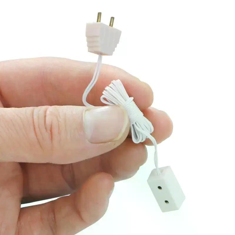 1/12 Dollhouse Mini Lighting Accessories 4Pcs Transformer Socket Wire Kit Model Home Decor Pretend Play Toys for Kids