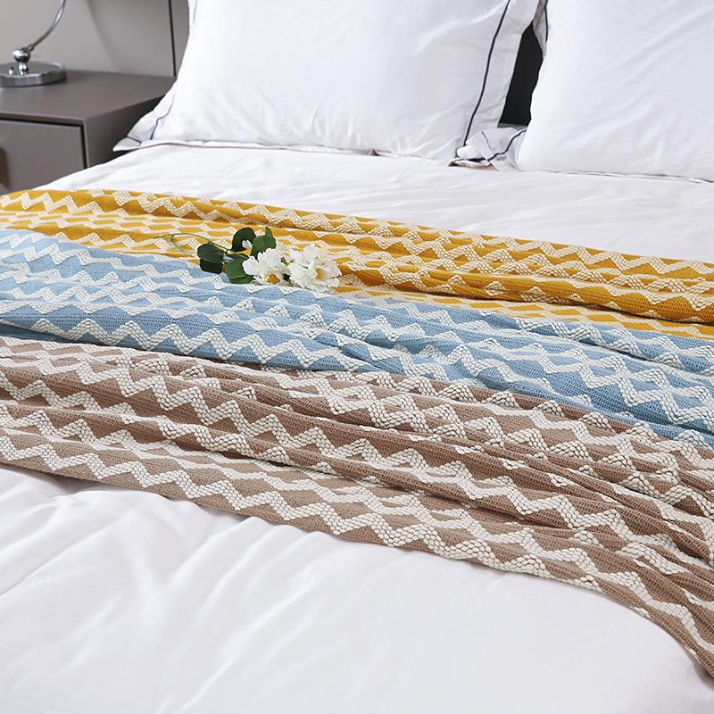 Pătură nordică tricotată în două culori cu ciucuri Homestay Boho Decor Pătură pentru canapea Husă pentru capătul de pat Prosop pentru petrecere a timpului liber Cuvertură de pat șal cald