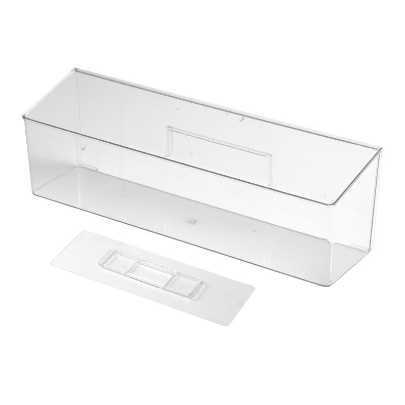 Wandmontierte lochfreie Badezimmer-Aufbewahrungsbox für Lippenstifte und Augenbrauenstifte - Neues transparentes PET-Modell mit Fächern