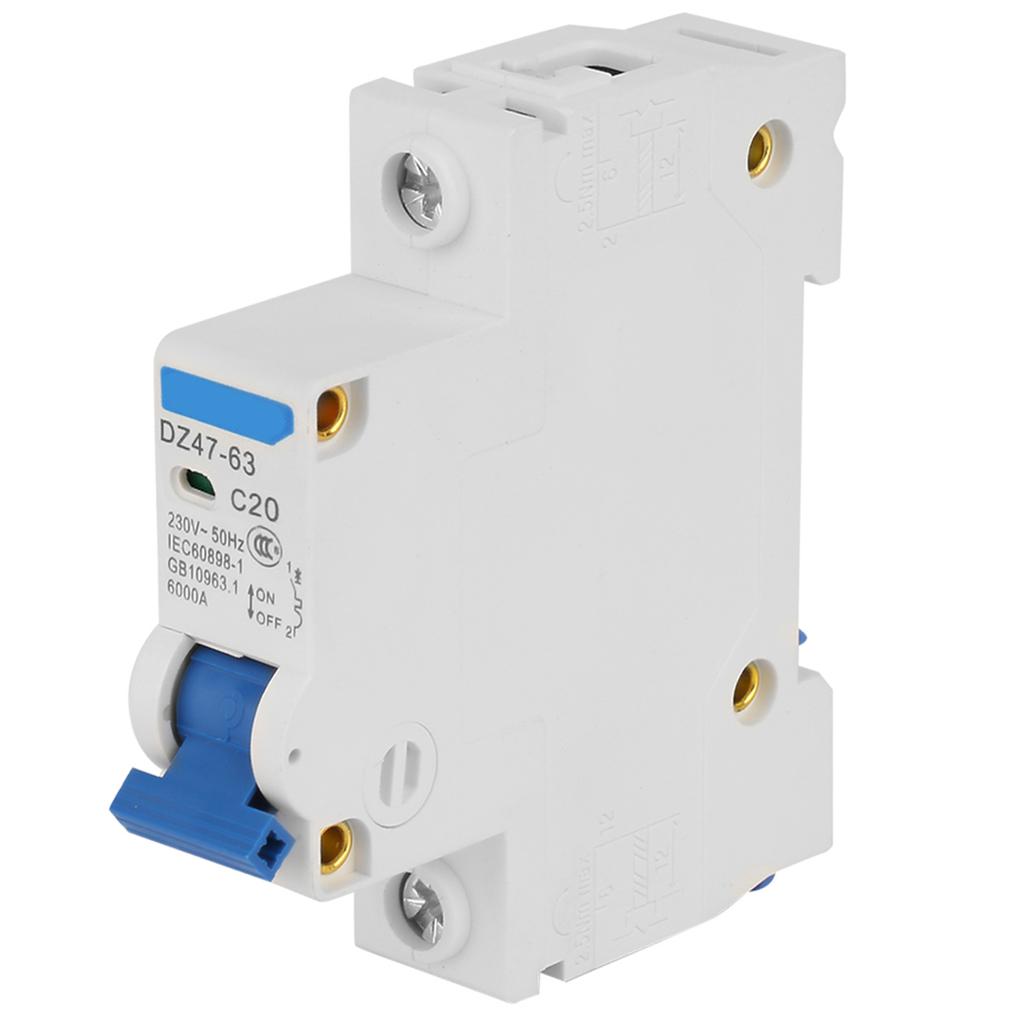 1P Miniature Circuit Breaker For Small Power Generation System DZ4763 230V 20A