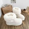 Thick-soled heightening, piled and thickened snow boots for women, winter new versatile wool cotton boots, warm and non-slip short boots