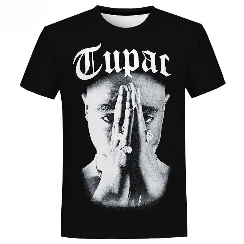 West Coast Gangsta GIRL's T-shirt Rapper Tupac Tops Hip Hop Thuglife Graphic T Shirts Oversized Short Sleeves Tee Men T Shirt