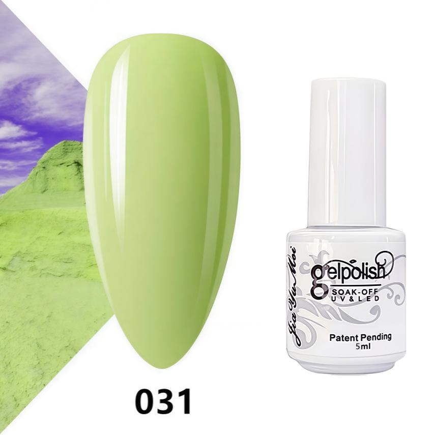GELPOLISH Nail Art Set: Base, Top Coat, Transparent & White Gel Polishes