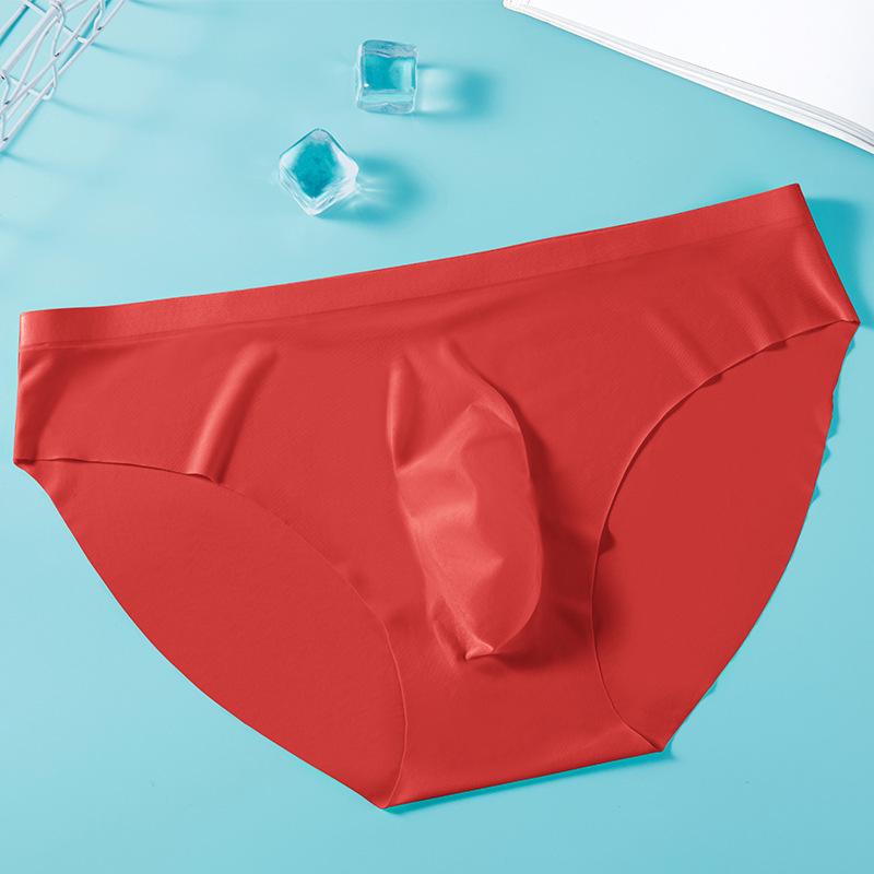 

Мужские летние ультратонкие бесшовные боксеры-брифы больших размеров из ледяного шелка XL