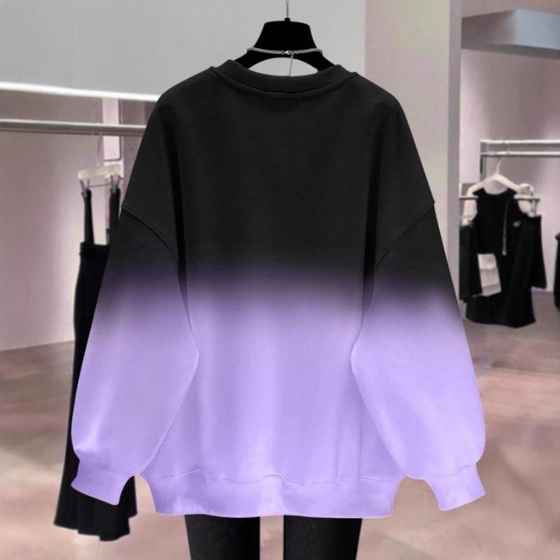 Women S Gradient Tie Dye Loose Fit Thin Sweatshirt