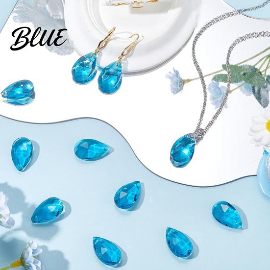 Water Drop Pendant 20Pcs Glass Set 2mm Hole Size Clear