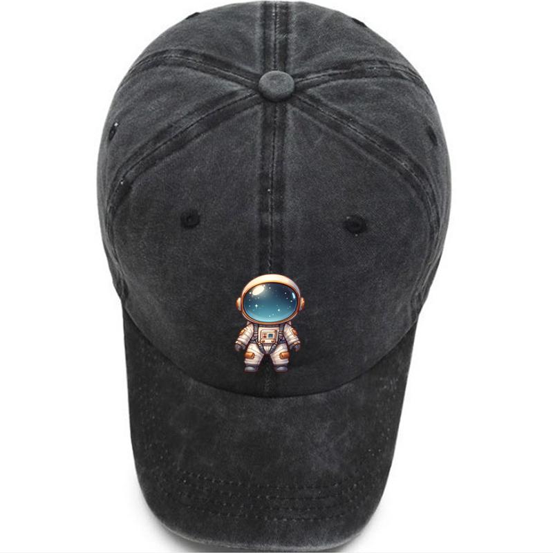 Chic Astronaut Print Women's Baseball Cap - Adjustable, Lightweight Cotton Sun Hat For Golf & Outdoor Activities, One Size Fits All