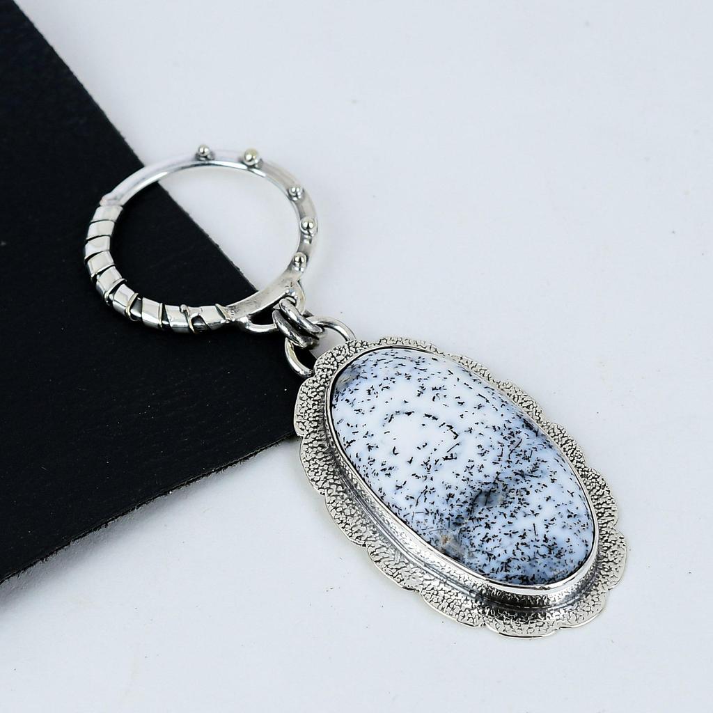Natural Dendrite Opal Gemstone Silver Pendant in 925 Sterling Silver- Handmade Design, Everyday Wear Jewelry, Unique Pendant Birthday Gifts