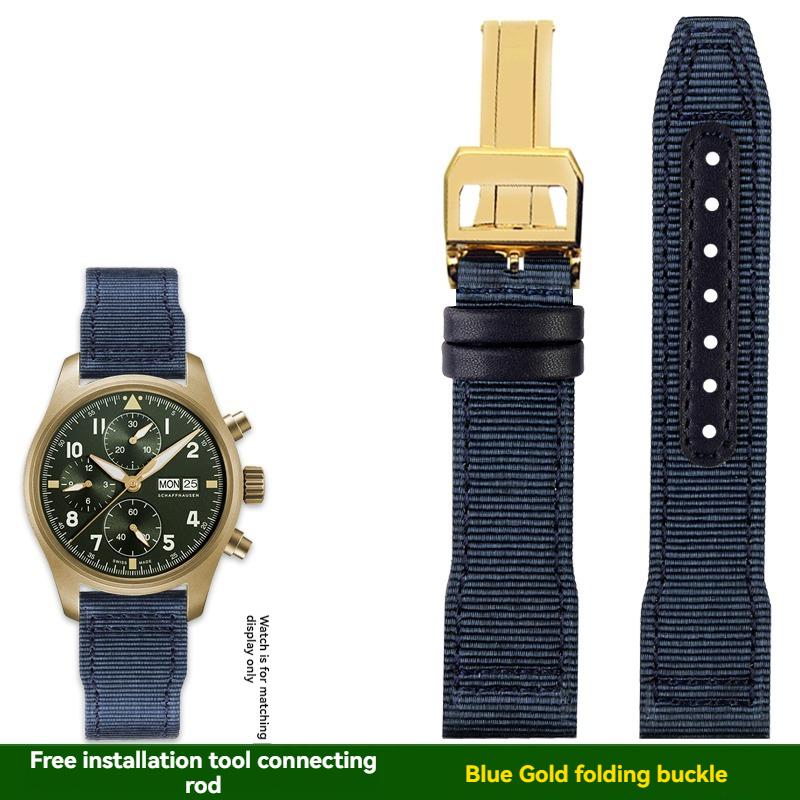 Voor IWC pilot Mark XVIII Spitfire Portugal serie outdoor sporten nylon canvas horlogeband voor heren 20 21 22MM