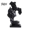 Resin Art Decoration Couples Kiss Sculpture, Abstract Couple Sculpture Home Decor, Minimalist Double-sided Face Statue Decoration, Romantic