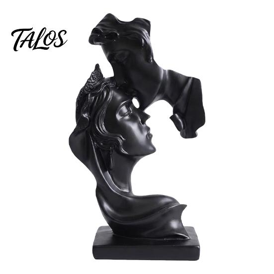 Resin Art Decoration Couples Kiss Sculpture, Abstract Couple Sculpture Home Decor, Minimalist Double-sided Face Statue Decoration, Romantic