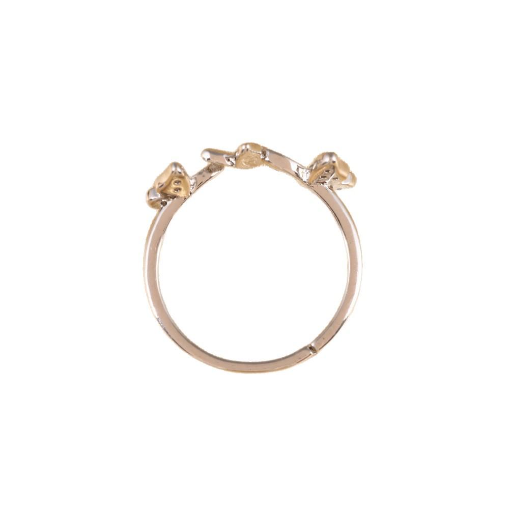 Copper-Plated 18K Skin-Brightening Butterfly Ring with Zircon Inlay for Women