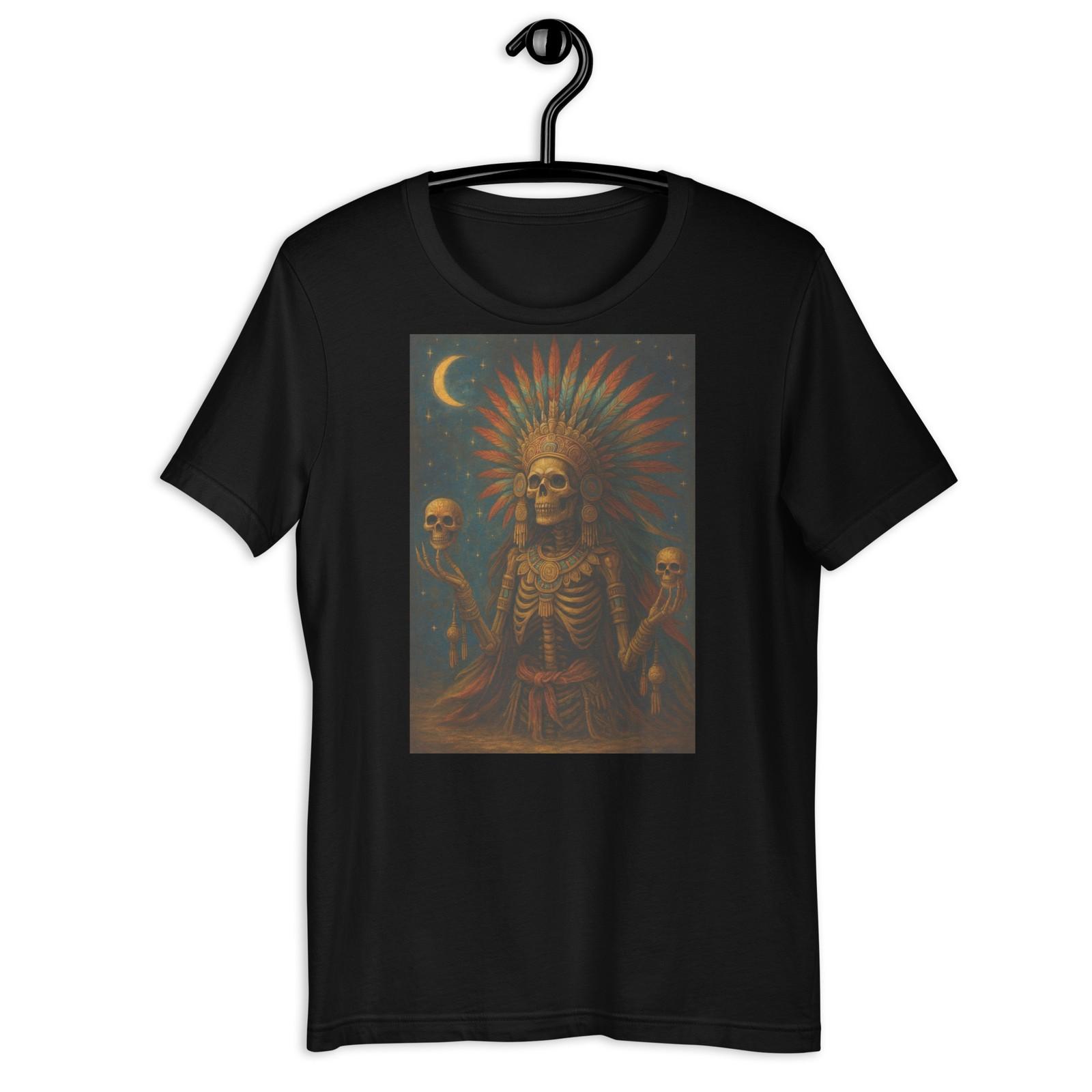 Aztec Death Goddess T-Shirt Skeleton Warrior Tribal Moon Mexican Art S