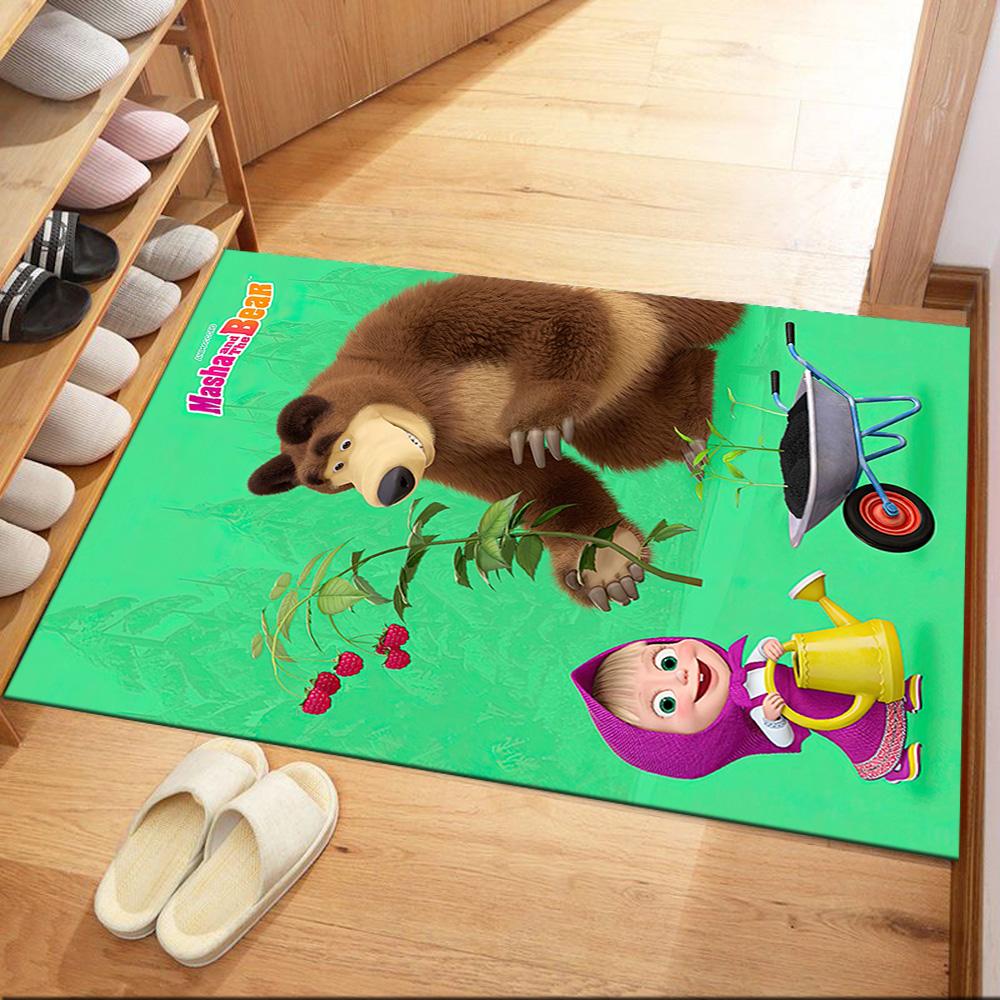 Masha Bear Area Rug Suitable for Dormitory Study Room Kitchen Foyer Antislip Carpet Decorate Offices Perfect Gift for Women/Men