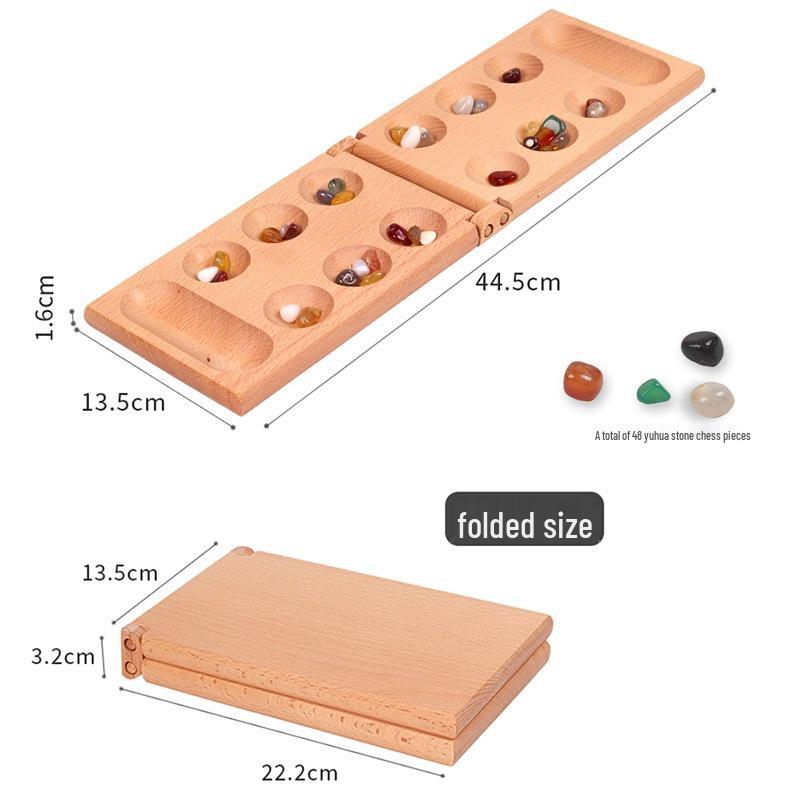 Kids' Gem African Chess Puzzle: Wooden Beads Sorting & Planting Checker Game
