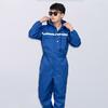 Unisex Work Overalls Hooded Drawstring Wear-resistant Reflective Zipper Pockets Loose Safety Worker Coveralls Mechcanic Jumpsuit Auto Repairmen